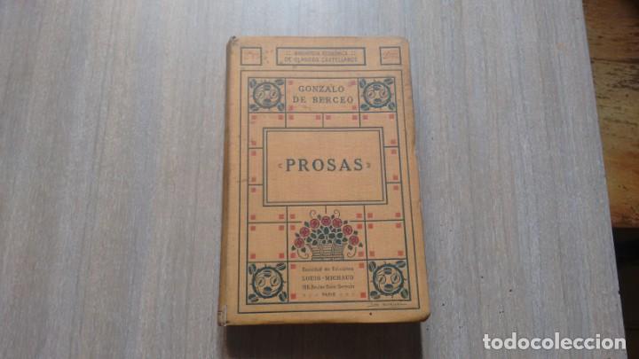 Libros antiguos: GONZALO DE BERCEO - PROSAS - Foto 1