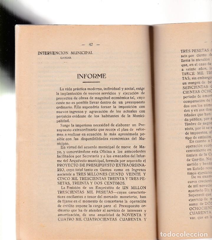 Libros antiguos: GANDIA - 1932 - MEJORAS DE LA CIUDAD EN PROYECTO - Foto 3