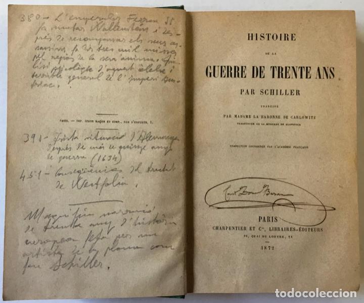 Libros antiguos: HISTOIRE DE LA GUERRE DE TRENTE ANS. - SCHILLER. - Foto 2