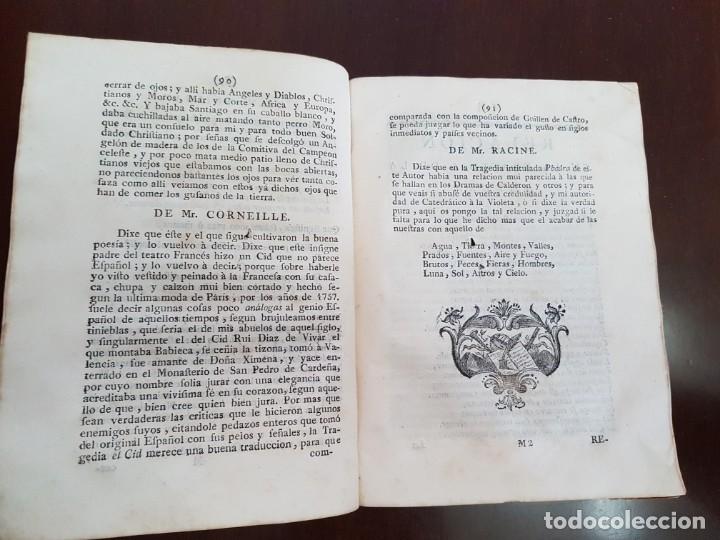 Libros antiguos: Los Eruditos a la Violeta, más Suplemento, más Poesías Líricas, más Óptica del Cortejo - (s.1790) - Foto 7 - 229106833