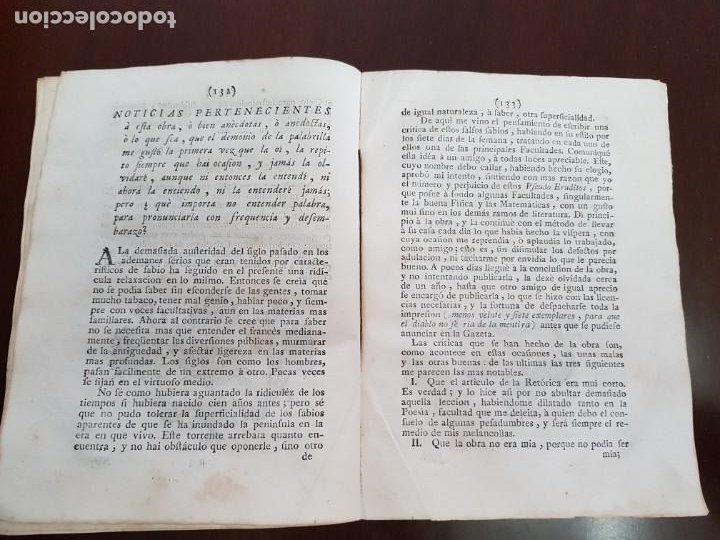 Libros antiguos: Los Eruditos a la Violeta, más Suplemento, más Poesías Líricas, más Óptica del Cortejo - (s.1790) - Foto 12 - 229106833