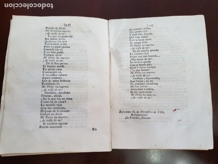 Libros antiguos: Los Eruditos a la Violeta, más Suplemento, más Poesías Líricas, más Óptica del Cortejo - (s.1790) - Foto 16 - 229106833