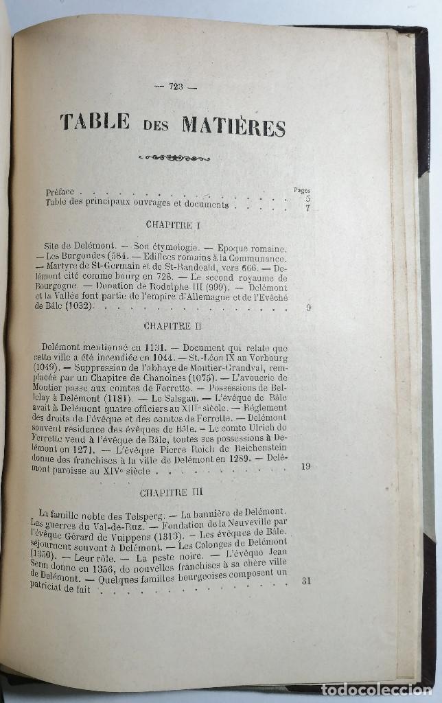 Libros antiguos: HISTOIRE DE LA VILLE DE DEL&Eacute;MONT. LABB&Eacute; A. DAUCOURT. 1900. - Foto 3