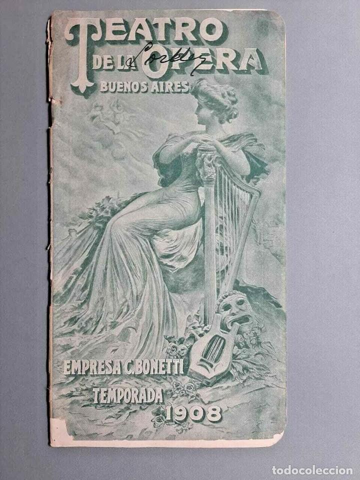 Libros antiguos: Teatro de la &Oacute;pera Buenos Aires Temporada de 1908 Argumento de Loreley - Foto 1