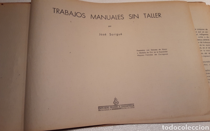 Libros antiguos: Libro Trabajos manuales sin Taller. - Foto 2