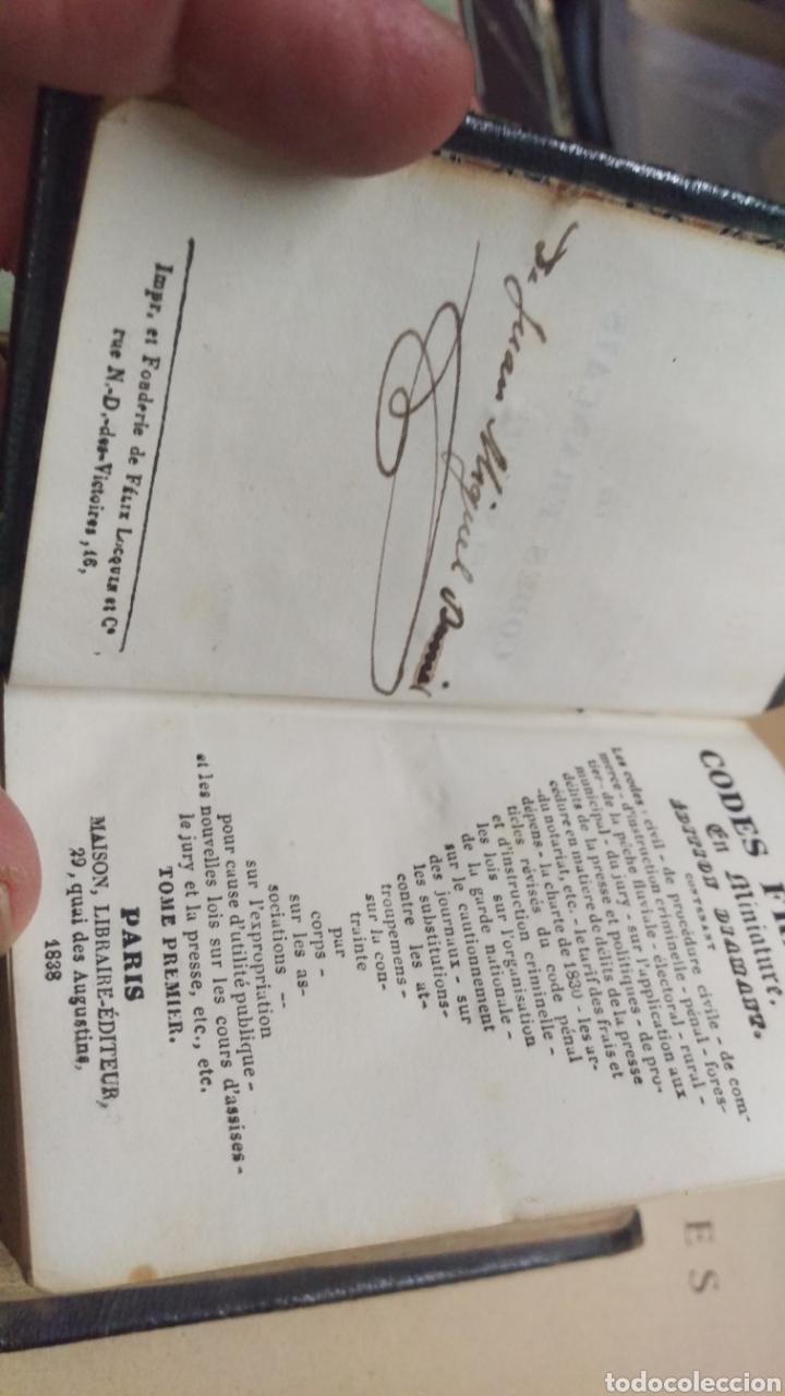 Libros antiguos: LES 5 CODES FRANCAIS EN MINIATURE edition Diamant. PARIS 1838 - Foto 5