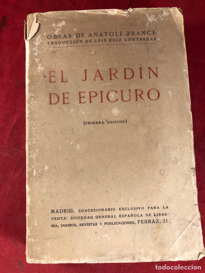 Libros antiguos: EL JARD&Iacute;N DE EPICURO PRIMERA EDICI&Oacute;N - Foto 1