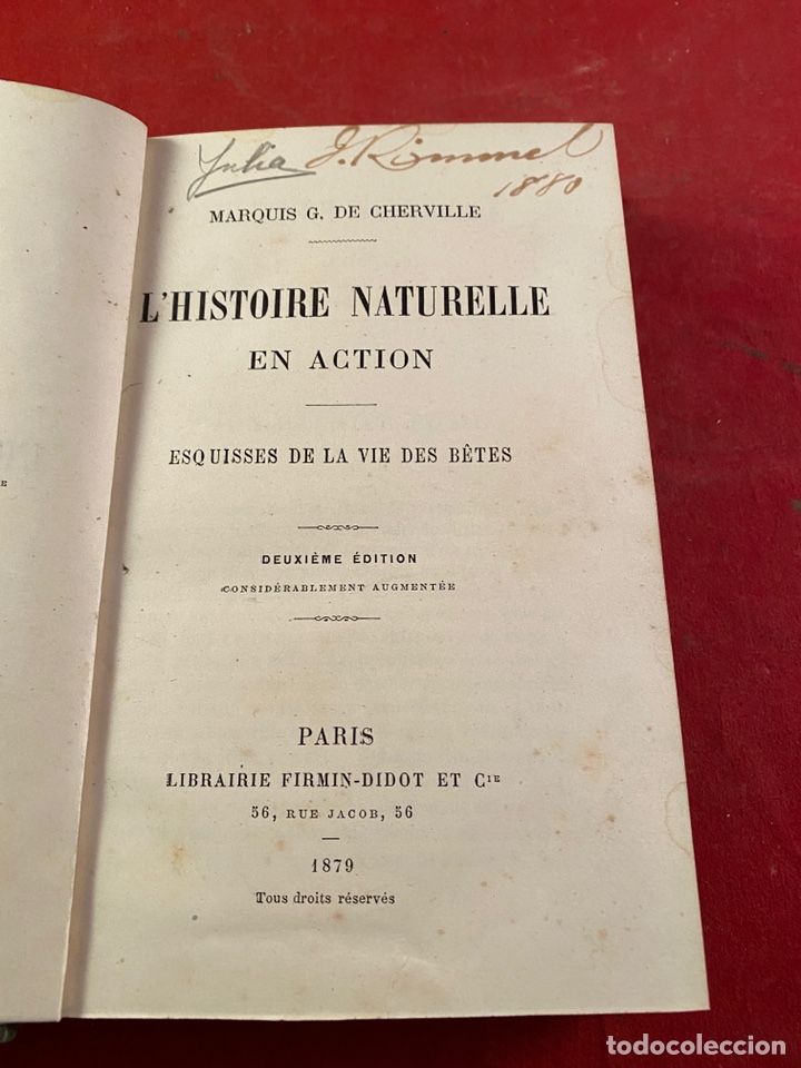 Libros antiguos: L&rsquo;Histoire naturelle en action 1879 - Foto 2