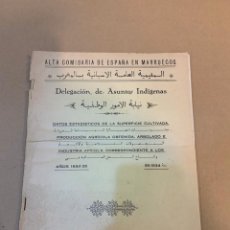 Libros antiguos: ALTA COMISARIA DE ESPAÑA EN MARRUECOS DELEGACION DE ASUNTOS INDIGENAS / 1934 / 1935. Lote 230746875