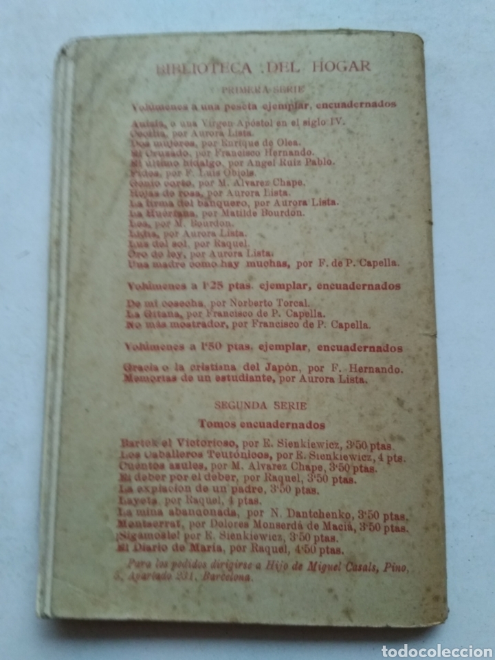 Libros antiguos: CECILIA 1914/AURORA LISTA BIBLIOTECA DEL HOGAR - Foto 4