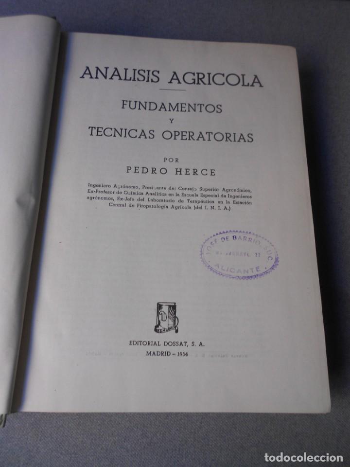 Libros antiguos: ANALISIS AGRICOLA - Foto 2