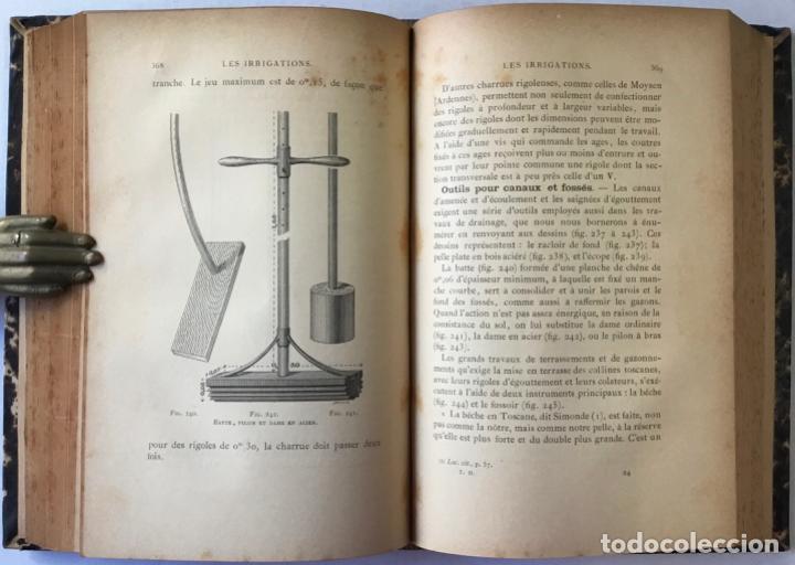 Libros antiguos: LES IRRIGATIONS. LES EAUX DIRRIGATION ET LES MACHINES. LES CANAUX ET LES SYST&Egrave;MES DIRRIGATION. - Foto 12