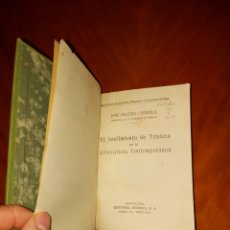 Libros antiguos: EL SENTIMIENTOS DE TRISTEZA EN LA LITERATURA CONTEMPORÁNEA CIRCA 1920 MINERVA