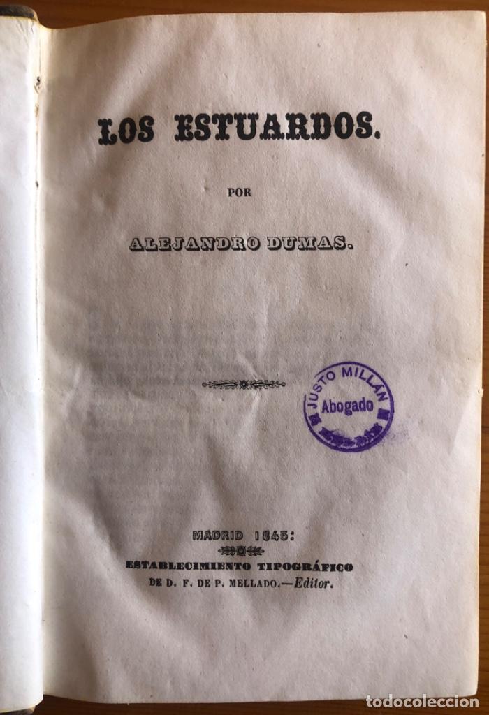 Libros antiguos: ALEJANDRO DUMAS- LOS ESTUARDOS- PIEL- 1845 - Foto 3