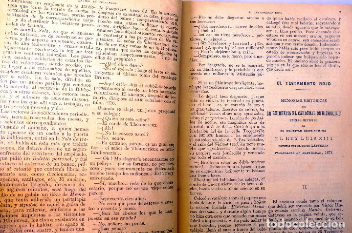 Libros antiguos: Libro de 1936. El testamento rojo. Xavier de Montepin - Foto 3