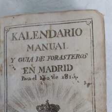 Libros antiguos: KALENDARIO MANUAL Y GUIA DE FORASTEROS EN MADRID 1815. Lote 236614610