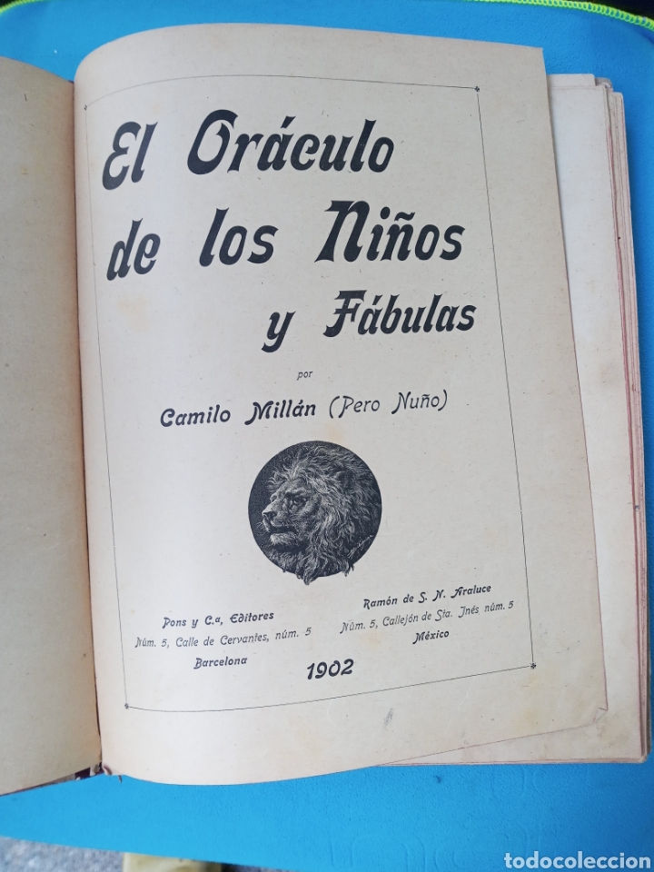 Libros antiguos: El oraculo de los ni&ntilde;os y F&aacute;bulas - 1902 - Foto 1