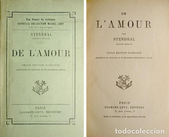 Libros antiguos: STENDHAL, Henri M. De l&rsquo;Amour. S.a. (1891). - Foto 1