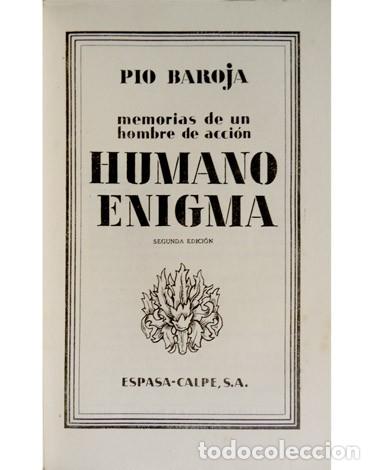 Libros antiguos: BAROJA, P&iacute;o. Humano enigma. Novela. 1935. - Foto 2