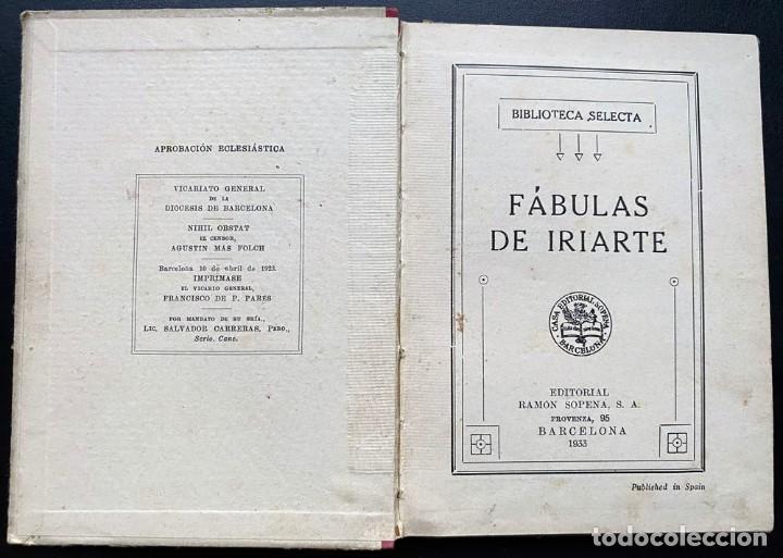 Libros antiguos: F&aacute;bulas de Iriarte - Biblioteca Selecta - 1933 - Foto 2
