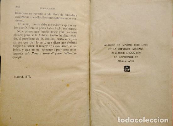 Libros antiguos: VALERA, Juan. Pasarse de listo. Novela. 1906. - Foto 3