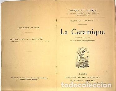 Libros antiguos: MAURICE LECOMTE ... LA CERAMIQUE ... 1929 - Foto 2