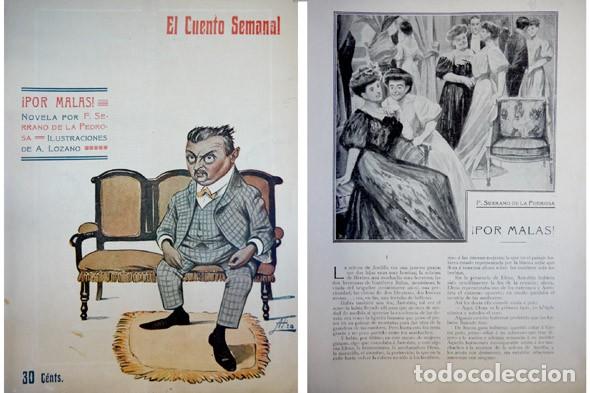 Libros antiguos: SERRANO, Francisco. &iexcl;Por malas!. Novela. 1907. - Foto 1