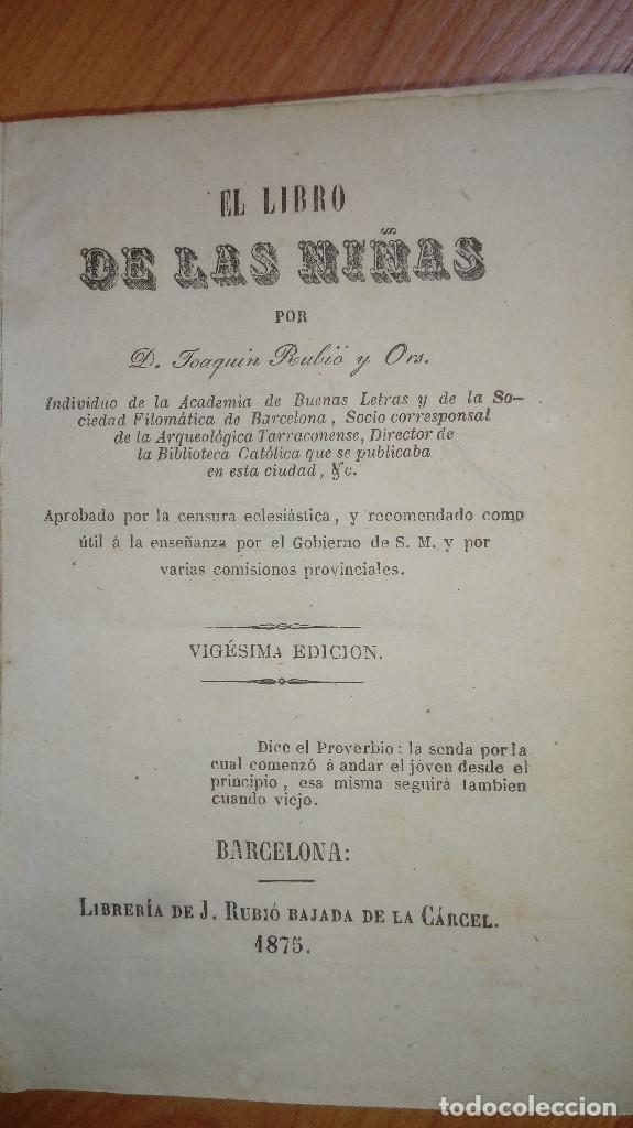 Libros antiguos: LIBRO DE LA NI&Ntilde;AS 1875 LIBRERIA DE RUBIO 164 PGS PERGAMIGO - Foto 1
