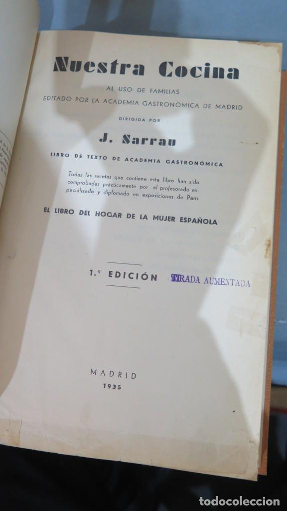 Libros antiguos: 1935.- NUESTRA COCINA. SARRAU - Foto 5