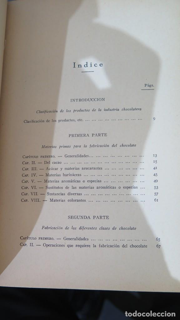 Libros antiguos: 1933.- FABRICACI&Oacute;N DEL CHOCOLATE. P. LUCCA - Foto 2