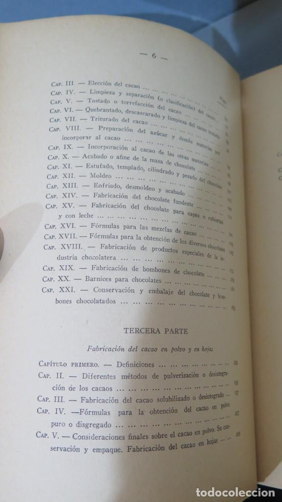 Libros antiguos: 1933.- FABRICACI&Oacute;N DEL CHOCOLATE. P. LUCCA - Foto 3