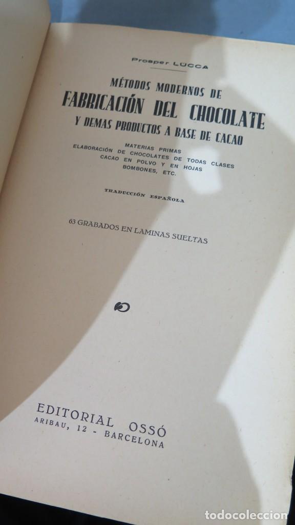 Libros antiguos: 1933.- FABRICACI&Oacute;N DEL CHOCOLATE. P. LUCCA - Foto 5