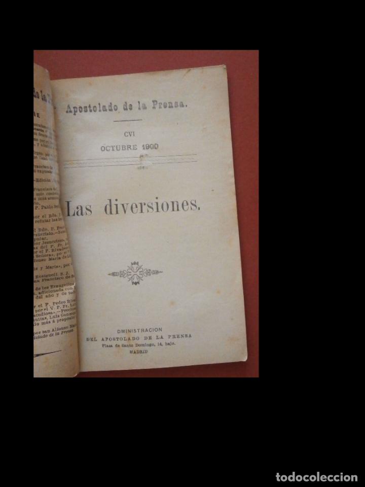 Libros antiguos: Las diversiones. El Apostolado de la Prensa. - Foto 2