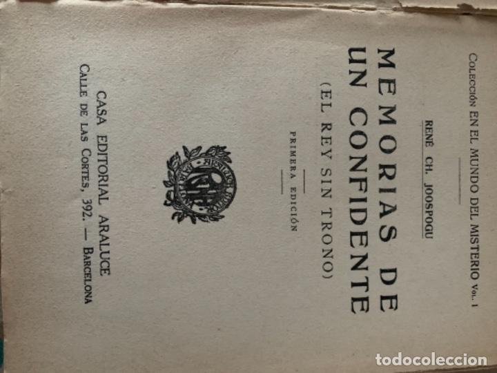 Libros antiguos: Memorias de un confidente (Bol, 2) - Foto 2