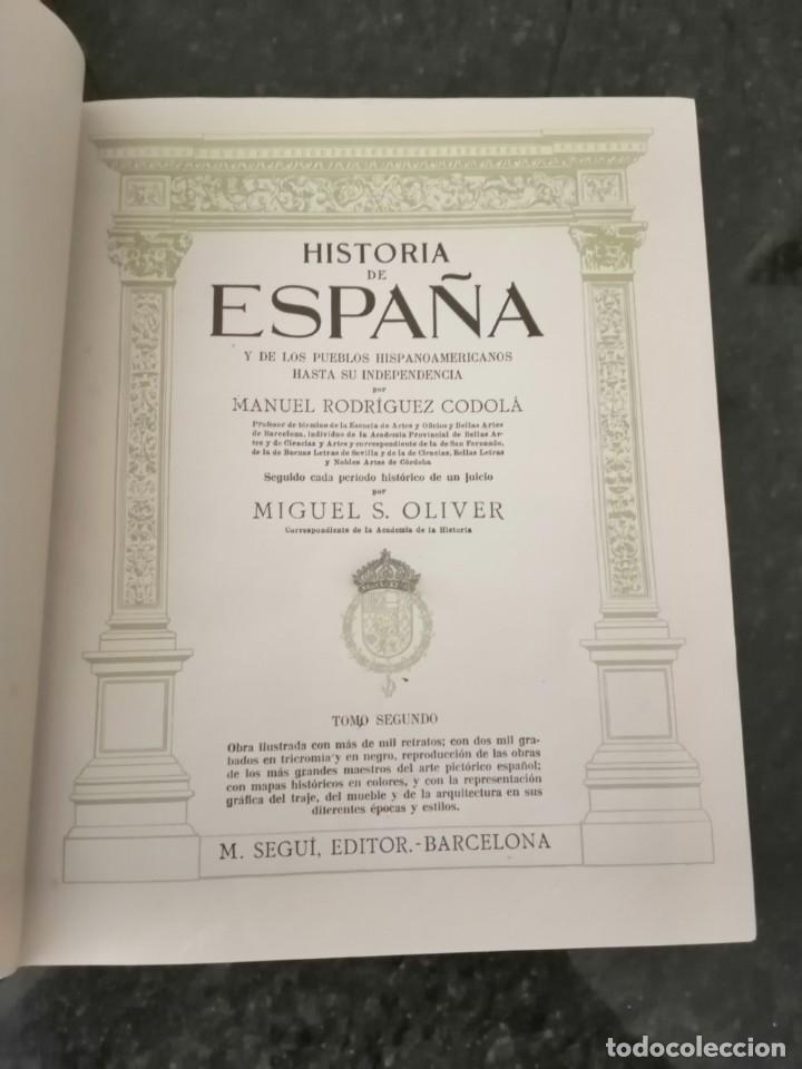 Libros antiguos: Rodriguez Codola Historia de Espa&ntilde;a 2 volumenes - Foto 7