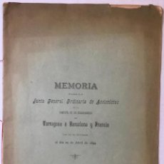 Libros antiguos: MEMORIA PARA LA JUNTA GENERAL ORDINARIA DE ACCIONISTAS DE LA COMPAÑIA DE LOS FERROCARRILES DE.... Lote 242041440