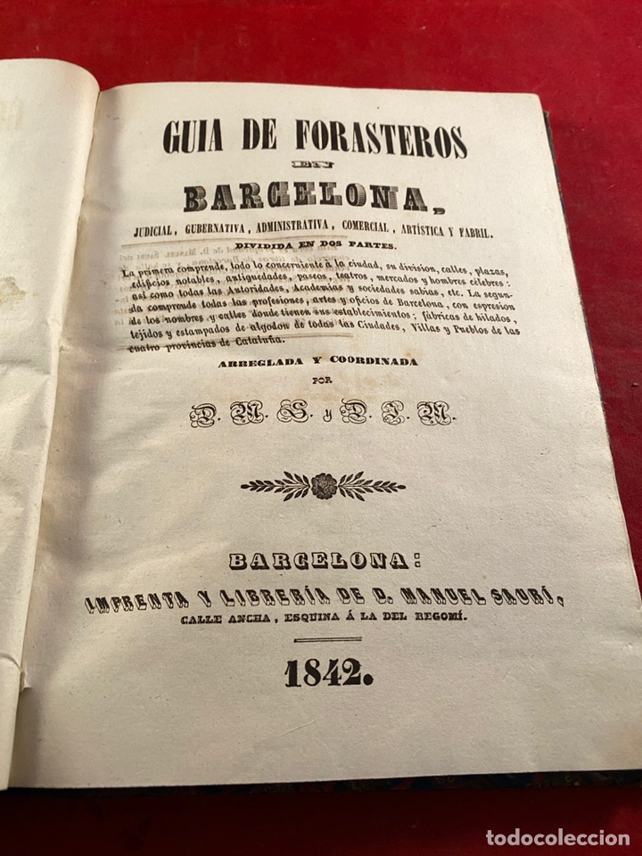 Libros antiguos: GU&Iacute;A DE FORASTEROS BARCELONA 1842 - Foto 1
