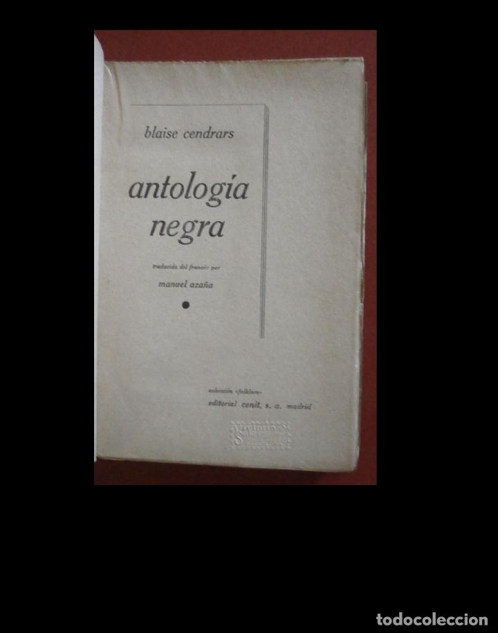 Libros antiguos: Antolog&iacute;a negra. Blaise Cendrars - Foto 2