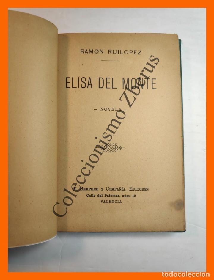 Libros antiguos: Elisa del Monte - Ramon Ruilopez - Foto 3