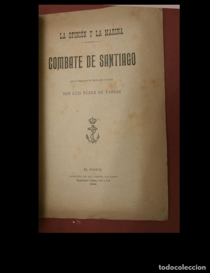 Libros antiguos: Combate de Santiago. Luis P&eacute;rez de Vargas - Foto 2