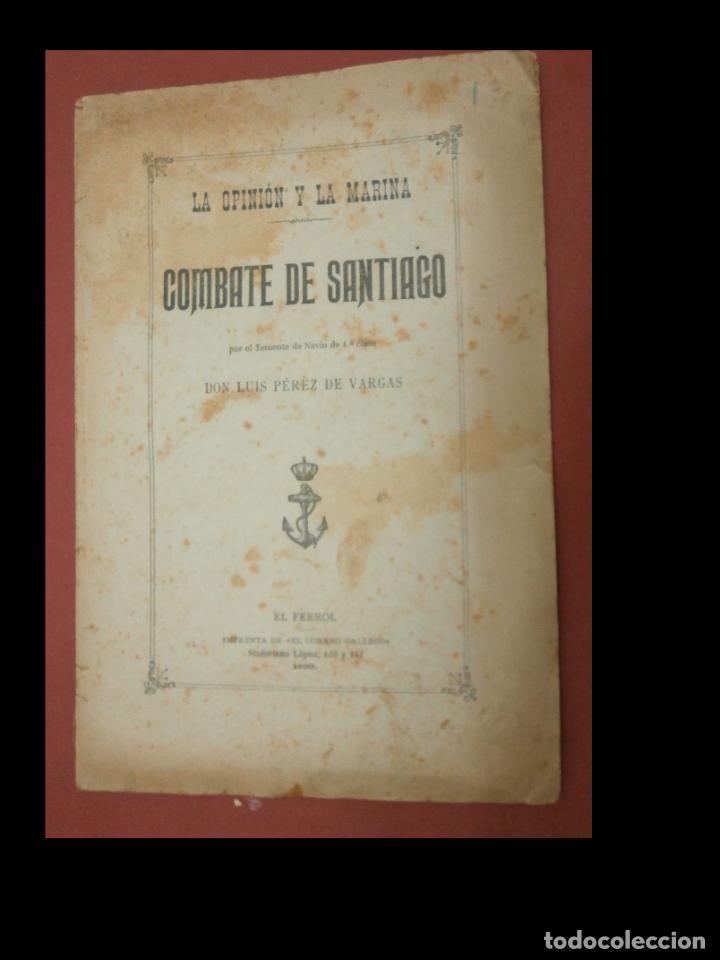 Libros antiguos: Combate de Santiago. Luis P&eacute;rez de Vargas - Foto 1