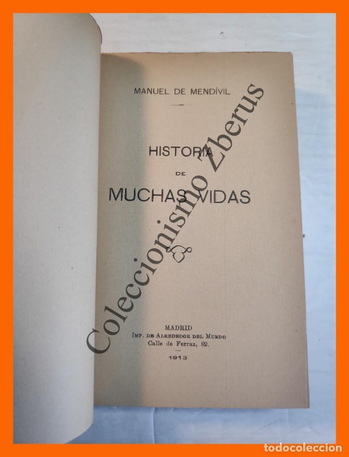 Libros antiguos: Historia de muchas vidas - Manuel de Mendivil - Foto 3