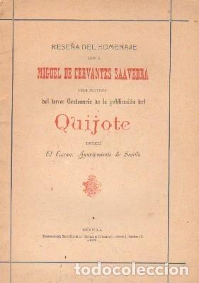 Antiquarische B&uuml;cher: RESE&Ntilde;A DEL HOMENAJE QUE A CERVANTES CON MOTIVO DEL TERCER CENTENARIO DEL QUIJOTE...A-CERVAN-111