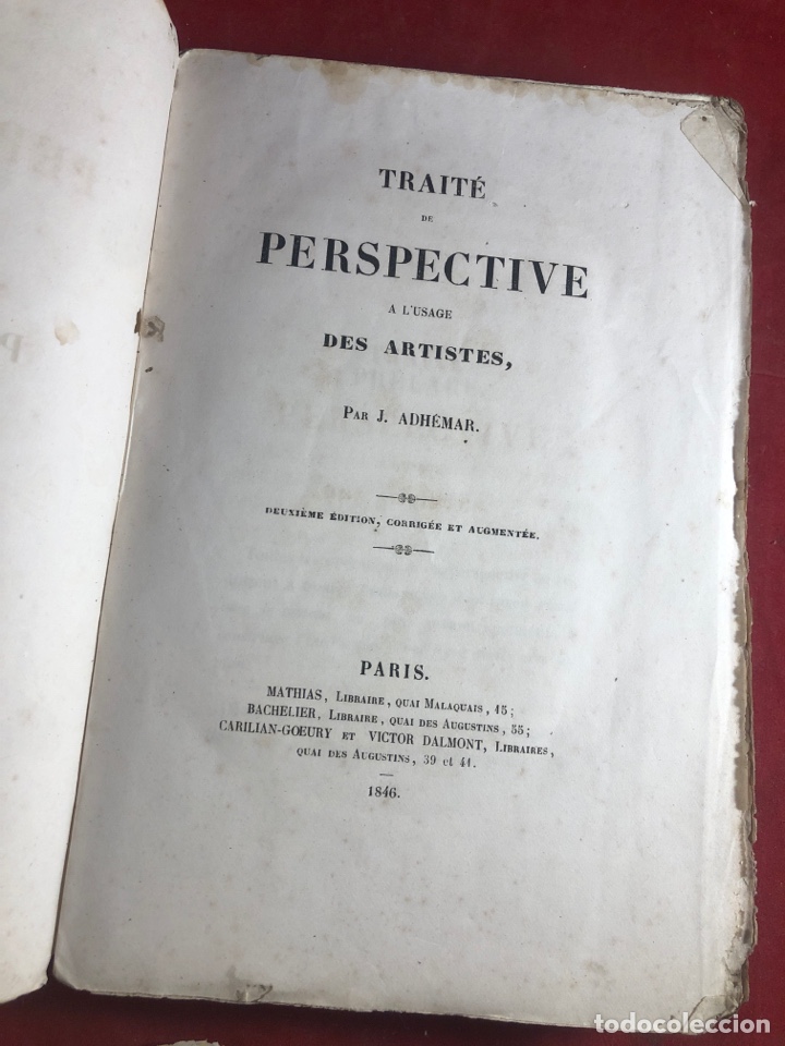 Libros antiguos: PARIS. TRAIT&Eacute; DE PERSPECTIVE PAR J. ADHEMAR. 1846 - Foto 2