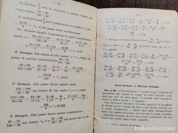 Libros antiguos: 1916 MANUALE DEL TORNITORE MECCANICO M. TINELLI - Foto 2