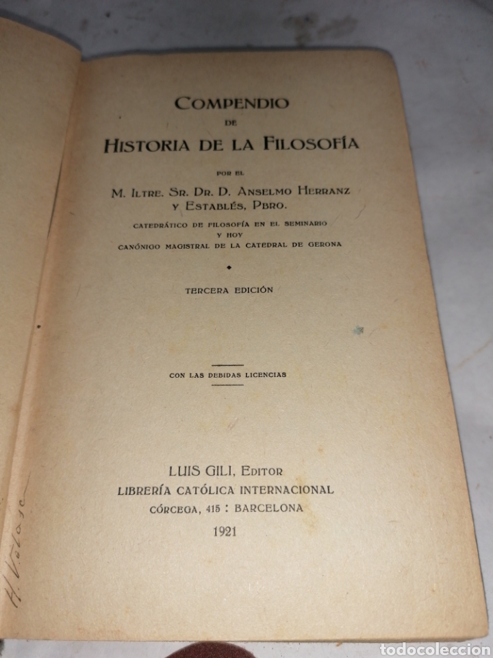 Libros antiguos: Compendio historia de la filosof&iacute;a - Foto 2