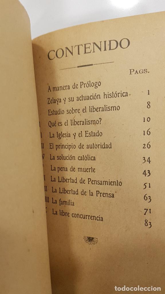 Libros antiguos: PEDRO J. CUADRA CHAMORRO. EL LIBERALISMO. 1920. GRANADA, NICARAGUA, Dedicado por autor - Foto 6 - 246520190