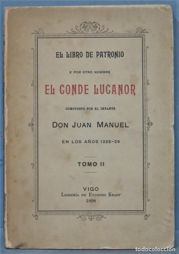 Libros antiguos: 1898.- EL CONDE LUCANOR. - Foto 1