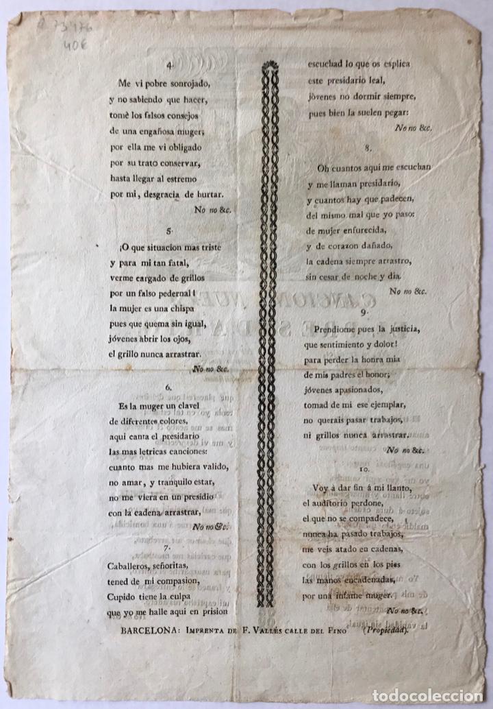 Libros antiguos: CANCION NUEVA EL PRESIDARIO. - Foto 2