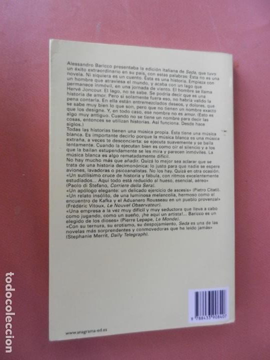 Libros antiguos: SEDA - ALESSANDRO BARICCO - EDITORIAL ANAGRAMA 2009. - Foto 2